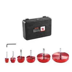 fathersdaygift VEVOR 6Pcs PVC Pipe Reamer Kit, Plastic Pipe Fitting Socket Saver Kit, Includes 3/4, 1, 1-1/2, 2, 3, 4'', for PVC, CPVC, ABS Fittings, with Tool Box, for Exhaust, Drain, Water Pipes Cleaning