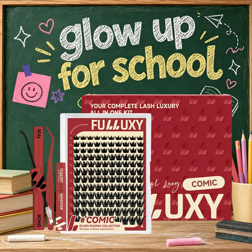 Comic | Fulluxy Plush Enigma Collection DIY False Eyelashes for Dense Full Glam Look | Ultra-Dense Wispy Cluster Lashes with Soft Volume | Waterproof, Long-Lasting, Lightweight | Beginner-Friendly DIY Lash Extensions