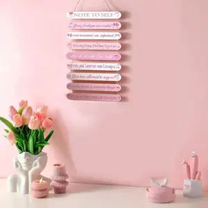 Cute Bow Room Decor Set, Inspirational Quote Decorative Wall Art, Wooden Hanging Plaque, Wall Hanging Design, Ideal for Women, Bedroom Dorm House Decoration, Home Bedroom Decor