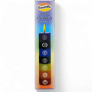 Seven Chakra Candle - Multicolored Meditation Candle for Chakra Balancing and Healing Decor candles