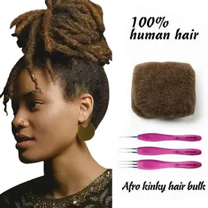 Exyhair #30 Tight Afro Kinky Bulk 100% Human Hair for Ideal Braids Dreadlocks Extension & Twist Natural Look Perfect for Afro Hair Braids