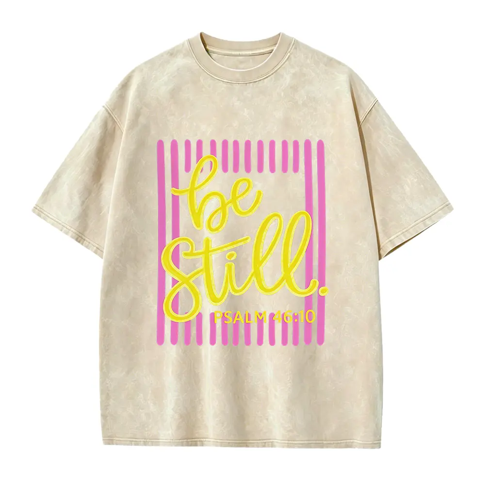 Be Still Psalm 46:10 Boxy Cut Shortleeve Casual Top - Faith-Based Southern Boutique Christian Bible Verse Clothes, Sports & Outdoor Apparel, Shortsleeve, Tops