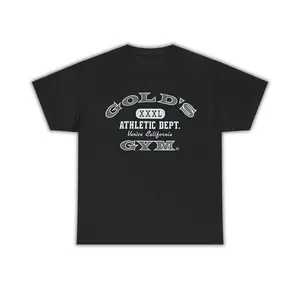Women's Cotton Classic Casual Short-Sleeve Crew Neck Gold's Gym Vintage Graphic Apparel, Venice California Gym Tee, Father's Day Gift for Men, T0115