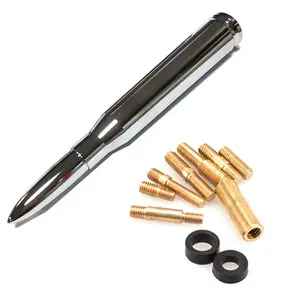 Bullet Antenna for Truck Car Heavy Duty Replacement with Chrome Finish and Brass Screws. (Slide 3-4 shows compatible vehicles)