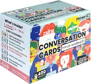 400 Conversation Cards for Coworkers - Fun Icebreaker Teambuilding Game for Work