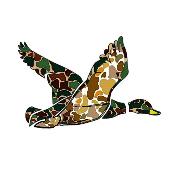Camo Mallard Duck Hunting Sticker, Flying Duck Decal For Car, Truck, Window, Bumper, Waterproof Vinyl Duck Hunter Gift, Outdoor Waterfowl Hunting Accessory For Men & Nature Lovers