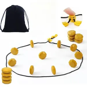 KratosXpedition Exciting Indoor Chess Game Set, Perfect for Family Game Night, Plastic Sealed for Safety, Fun 2 Player Game Includes Rope, 20 Pieces, Bag