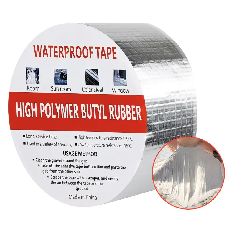 Super waterproof tape, self-adhesive waterproof roll for roof cracks, strong waterproof patching material, high viscosity, Waterproof Strong Hold, high temperature resistant, butyl rubber, Waterproof Bond Seal