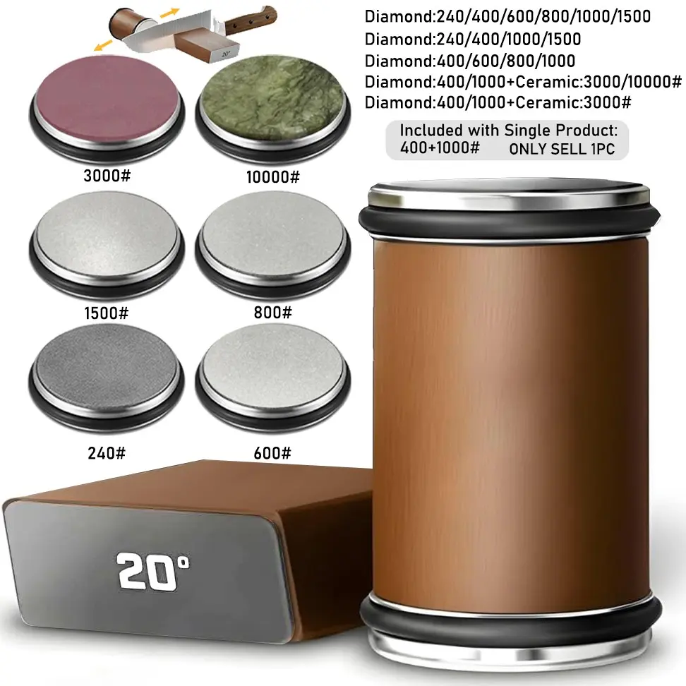 Knife Sharpener Tool, Rolling Knife Sharpener Kit, Knife Sharpening with Diamonds and Ceramic for Steel of Any Hardness, Kitchen knife Sharpener with 15 & 20 Degree Magnetic Angle Gifts for Loved Ones and Friends: Kitchen Helpers, Kitchenware, Home