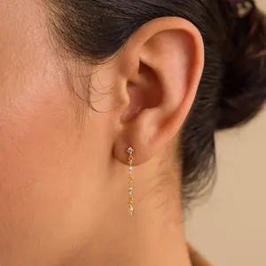 Dainty Diamond Drop Earrings by Caitlyn Minimalist - Marquise Crystal Dangle Stud Earrings - Wedding Jewelry - Gift for Her