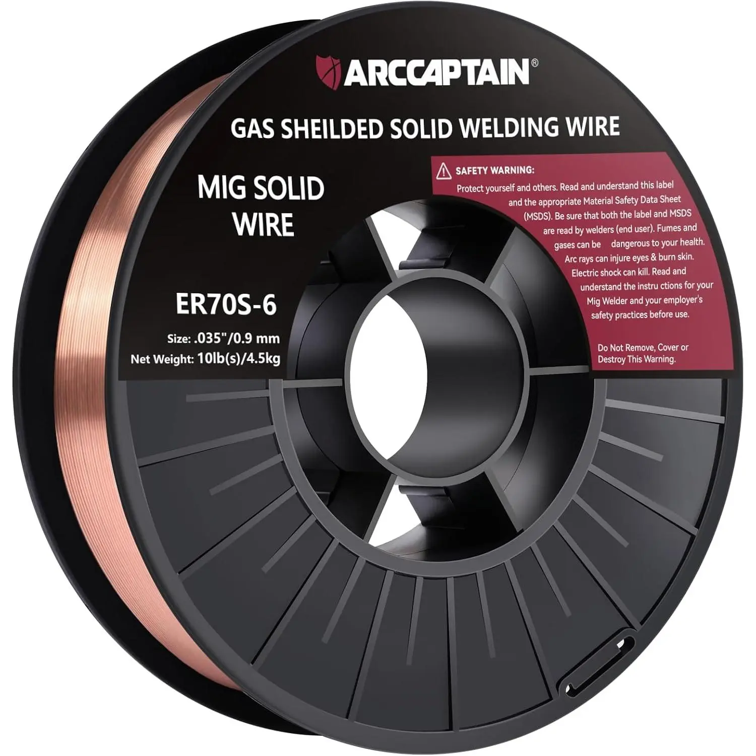 Mig Welding Wire, 0.035 10Lb Mig Wire ER70S-6 10Lbs Gas Solid Carbon Steel Low Splatter Mig Welding Wire Compatible With Lincoln Miller Forney Harbor Welder 0.09 4.5KG