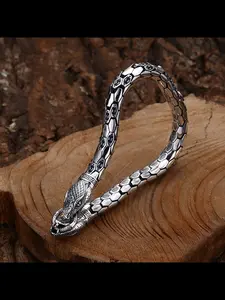 New Vintage Fashion Snake Chain Bracelet, Blue Zircon Inlay, Unisex High-End Design, European and American Style, Trendy Jewelry