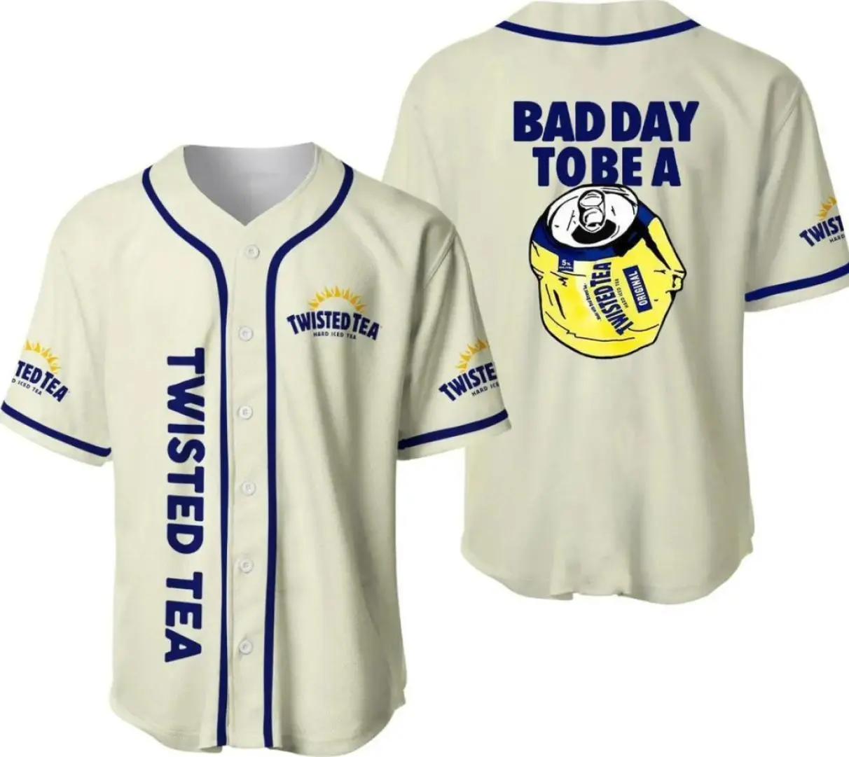 Bad Day To Be A Twisted Tea Inspired Baseball Jersey Shirt | Hard Iced Tea Limited Edition Jersey | Sport Apparel Gift, Drinking Lovers Gift Baseball Jersey, Go-To Outfit, No Thinking Needed, Looks Good, Feels Better