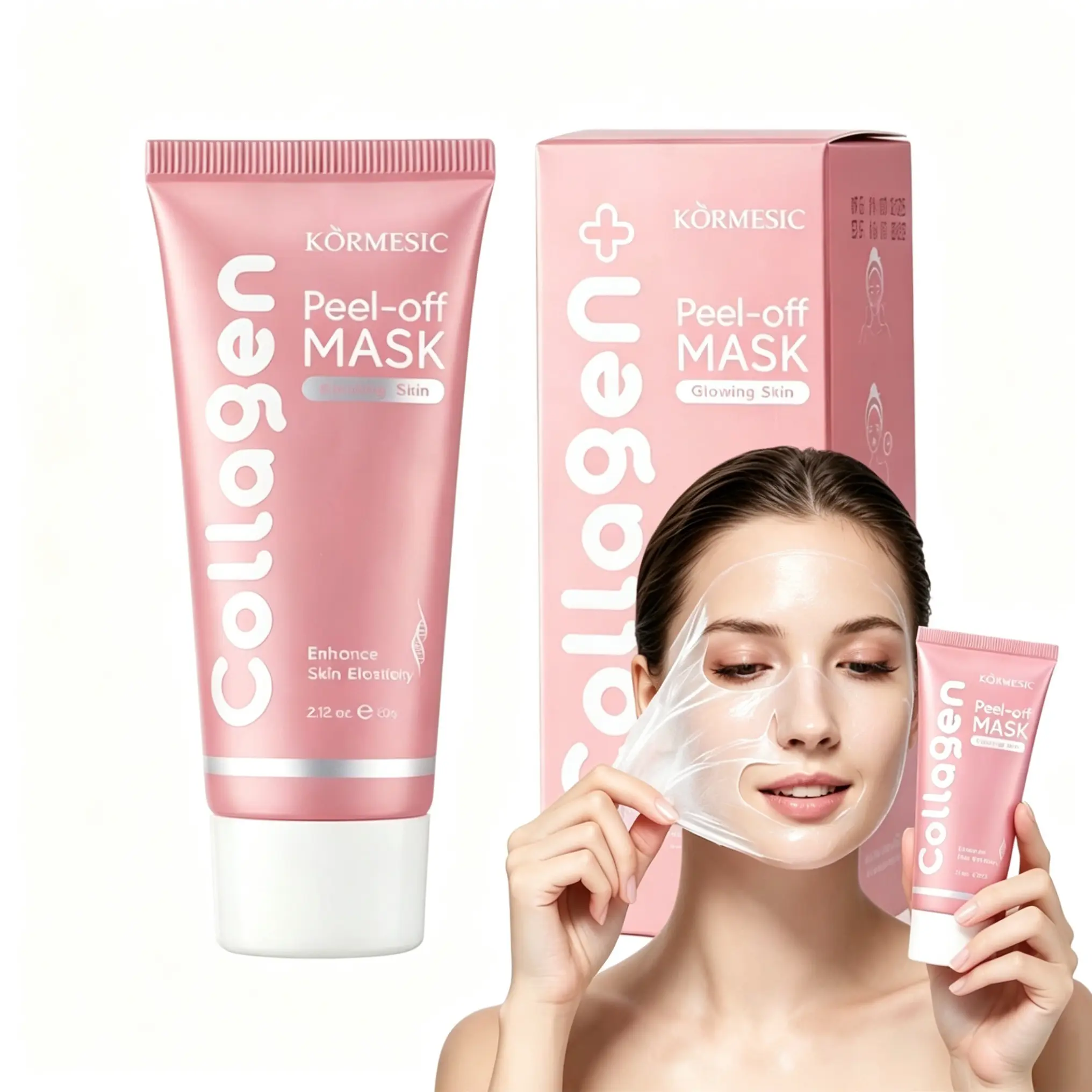 3 PCS Collagen Overnight Wrapping Face Mask- Hydrating & Firming Peel-Off Mask forElasticity and Radiance - 2.12 fl.oz, Suitable for All Skin Types