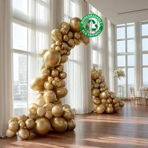 Biodegradable Balloon Arch Kit – Set of 110 Gold Latex Garland, Extra Strong & Eco-Friendly