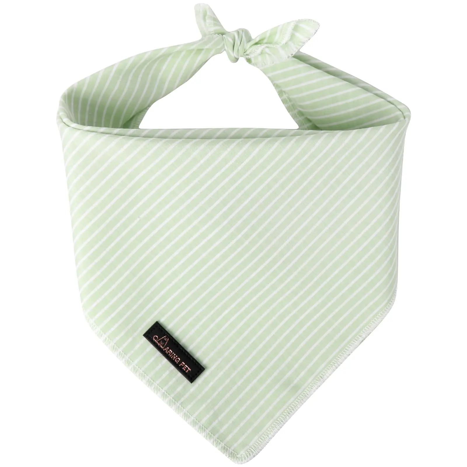 Cotton Fabric Pet Striped Bandana - Fold for Triangle, 23"-30" Size Range, Lightweight Tie-On Bibs with Rolled Hem, Machine Washable, Comfortable Neck Accessory for Dogs & Cats, Wedding Photo Ready, Photoready Style, Every Occasion Spring-Summer Wear back