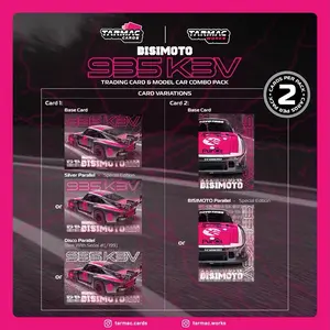 Tarmac Works Bisimoto Porsche 935 K3V 1:64 Scale Model Car Combo Pack with 2 Trading Cards IXO Models Collab Hobby64 Tarmac Cards
