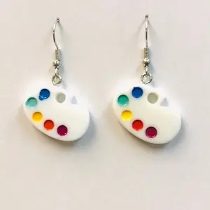 Painter earrings platter earrings
