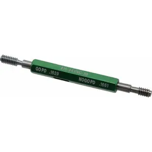 GF Gage Plug Thread Gage: #10-24 Thread, 3B Class, Double End, Go & No Go 0.1629" Go Pitch Dia, 0.1661" No Go Pitch Dia, Handle Included W0190243BS