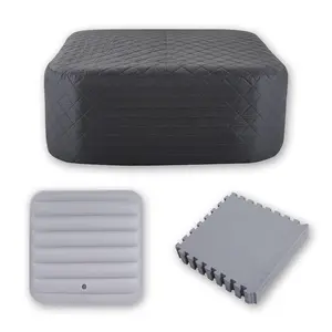 Relxtime Insulation Suit for 4-6 Person 73 inch Square Hot Tub Spa, Square Inflatable Cover Top Lid, Square Thermal Cover & Thickened Mat, Waterproof, Energy Efficiency Saving FathersDayGift