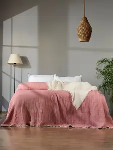 5 Layers King Size Gauze Comforter , OEKO-TEX Certified, Muslin Quilt, Organic Throw Blanket