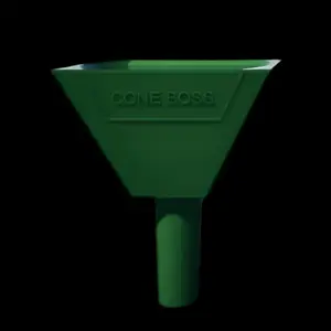 Cone Boss Green - Beveled Edge Scoop Flower Shovel Built-in Packer Fits 1 1/4 & King Size Cones Fast Clean Every Time