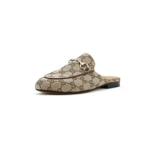 Pre-owned Gucci Women's Princetown Mules GG Canvas by Rebag