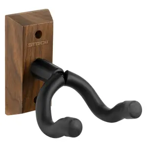 STRICH Guitar Wall Mount, Walnut Base, U-Shaped Hanger with Screws for Acoustic, Electric Guitar, Banjo, Bass (1-Pack) outdoorfun
