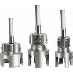 PVC Pipe Threader Set (1/2", 3/4", 1"), Pipe Threading Tool for, 2-in-1 Internal & External Maker for PVC & Pipes, Plumbing Tap & Die Kit