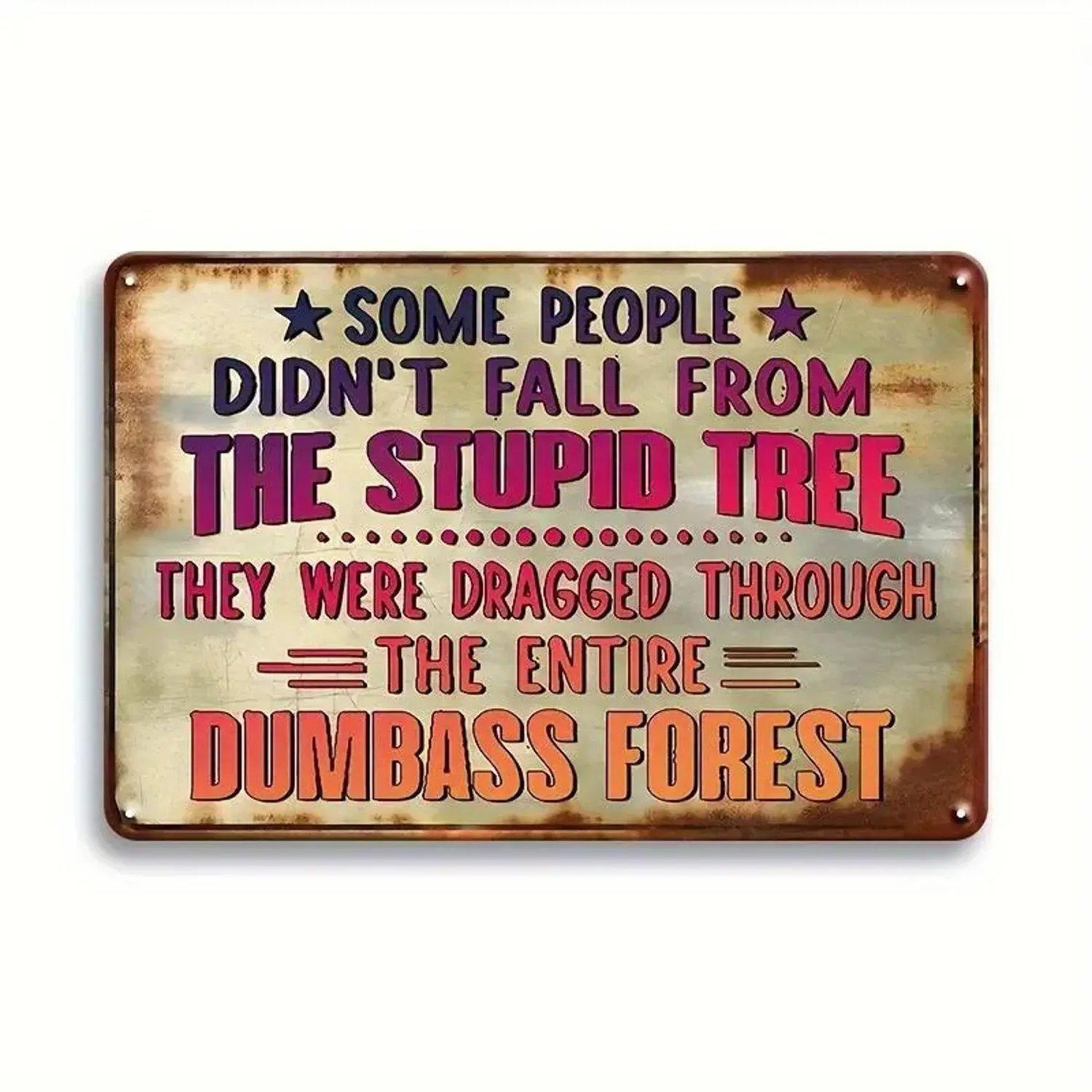 Sarcastic Quotes Prints Metal Tin Funny Room Home Indoor Signage Decorative Items Wall Art with Humorous Inspirational Sayings Premium Quality Horizontal Style