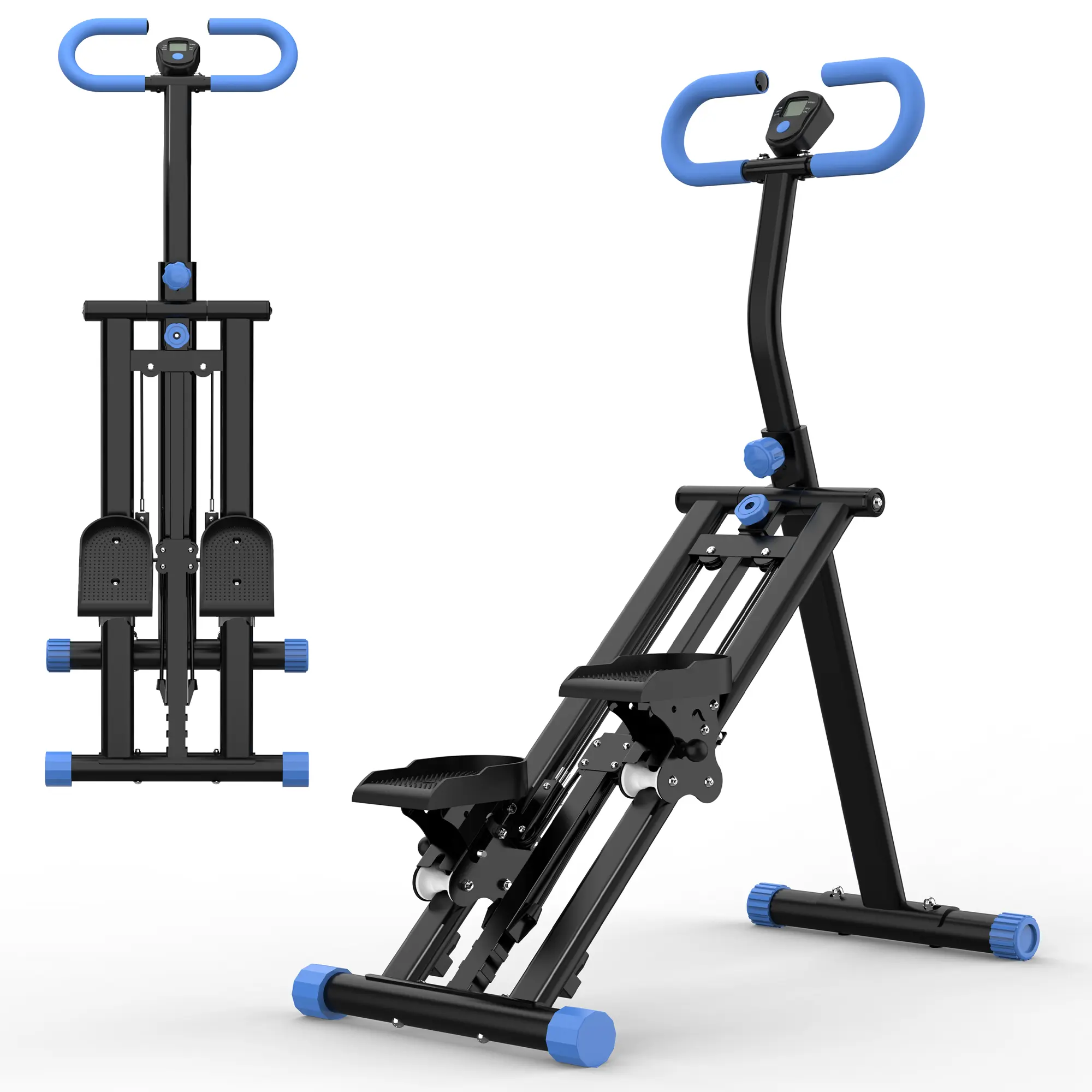 Staircase stepper with resistance, upgraded vertical mountaineering exercise machine for home use, mountaineering fitness equipment with stable frame and adjustable handle