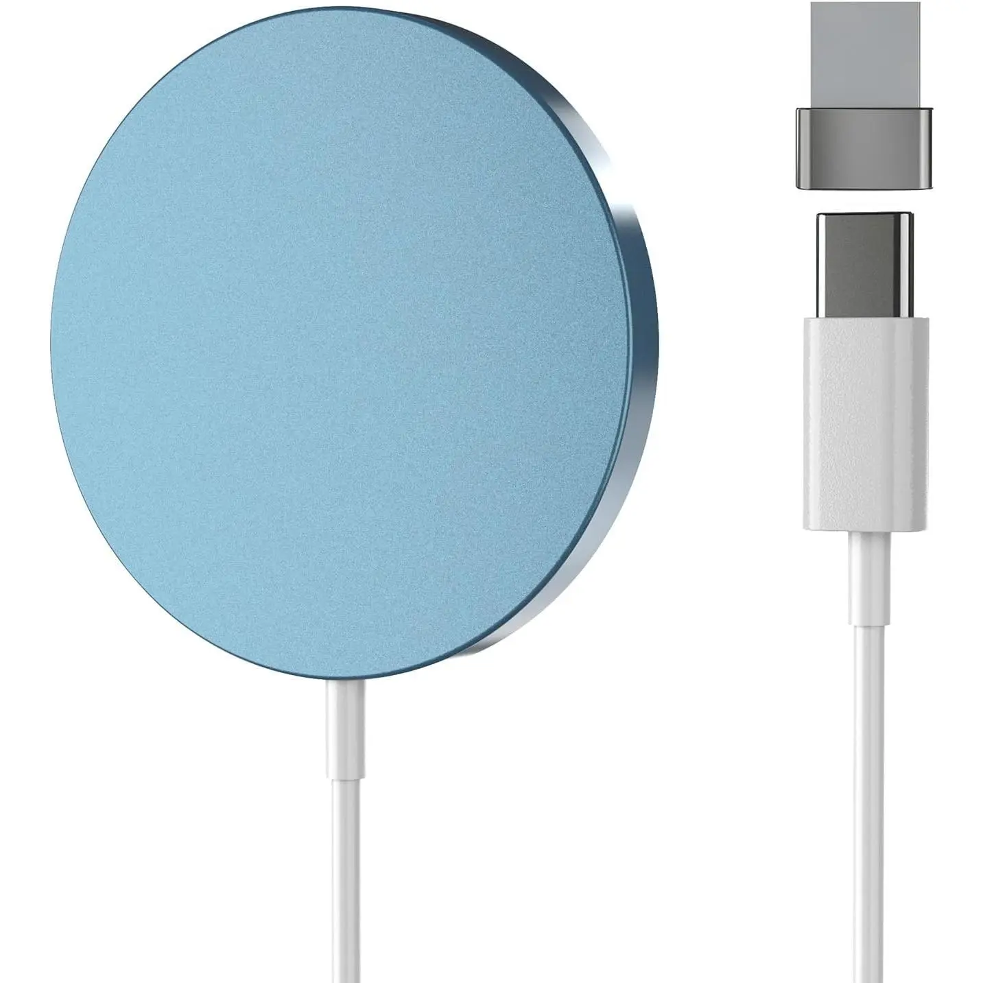 MagSafe Wireless Charger Pad - 15W Max Super Fast Charging, Dual-Port Multi-Device Charger for iPhone Series, AirPods 2/3/Pro, Blue, Chargers Super Fast Charging, Dual-Port Multi-Device Chargers
