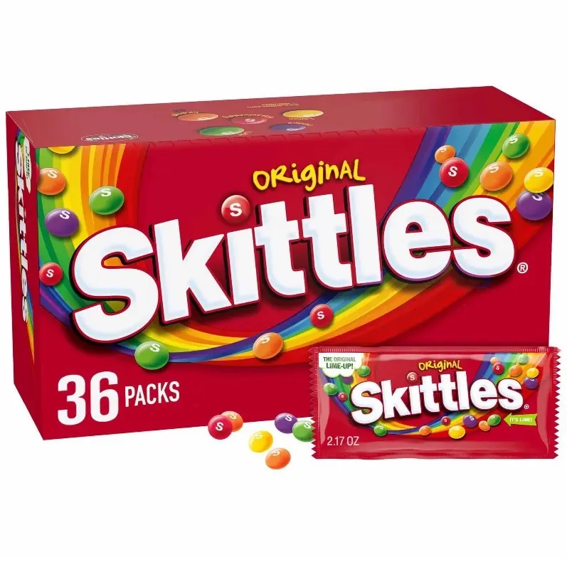 Skittles Original Fruity Chewy Candy Full Size 2.17 oz 36 pk Sweet & Tangy Flavor Variety Pack