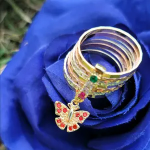 Butterfly red semanario ring