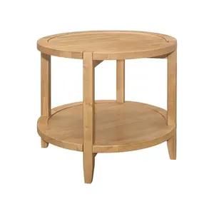 Camillo 2-piece Round Coffee and End Table Set Maple