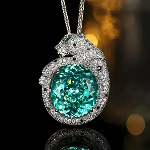 7ct Huge Emerald CZ Pendant | 17" Chain | Statement Gift for Women Wife