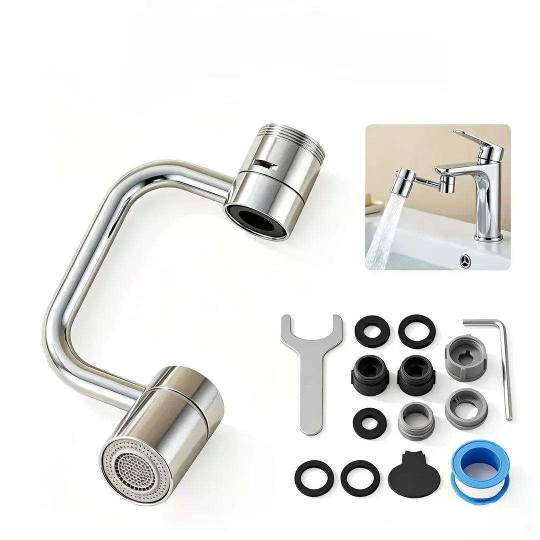 Renters Friendly 1440° Swivel Faucet Extender, No Damage Tool-Free 1-Min Install Faucet Aerator, Fully Removable Dual Mode Anti-Splash Water Saving Faucet Attachment for Apartment Kitchen Bathroom Sink  tap head replacement