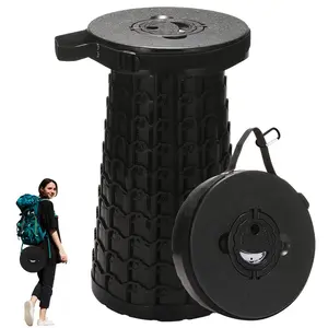 18-inch Heavy Duty Collapsible Stool 800 lbs Capacity 2.6 lbs Lightweight Portable Folding Stool for Camping Travel Music Festivals and Outdoor Events Height Adjustable Manual Lock