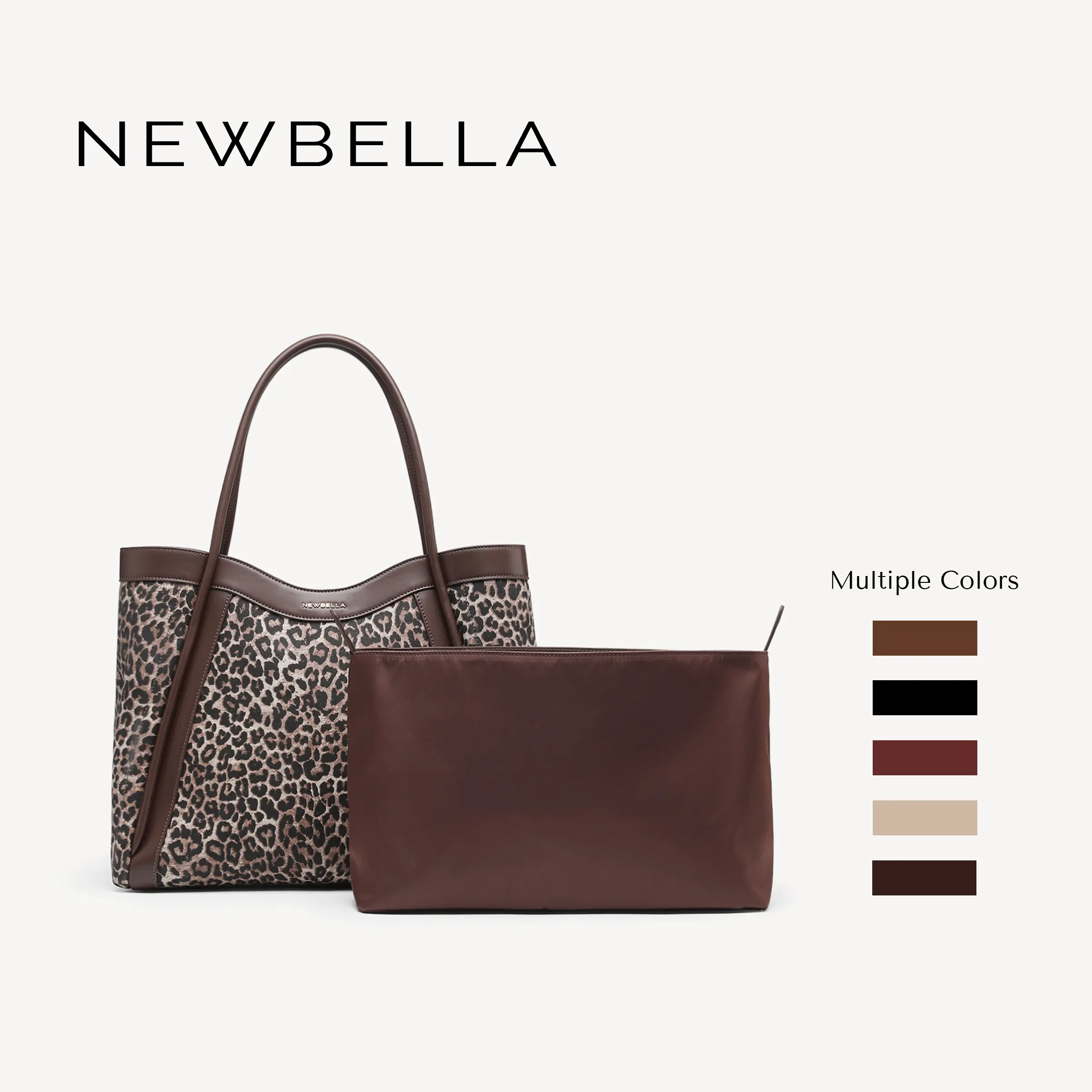 NEWBELLA Kelly L 2-Piece Large PU Leather Tote Bag Set with Pouch, Fits up to 16-Inch Laptop for Work and Office #sohoch