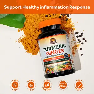 【Vitalitown】Turmeric Curcumin Supplement | Joint Support & Heart Health | With Organic Turmeric Powder & 95% Curcuminoids Extract | California Made, Non-GMO, 45-Day Supply