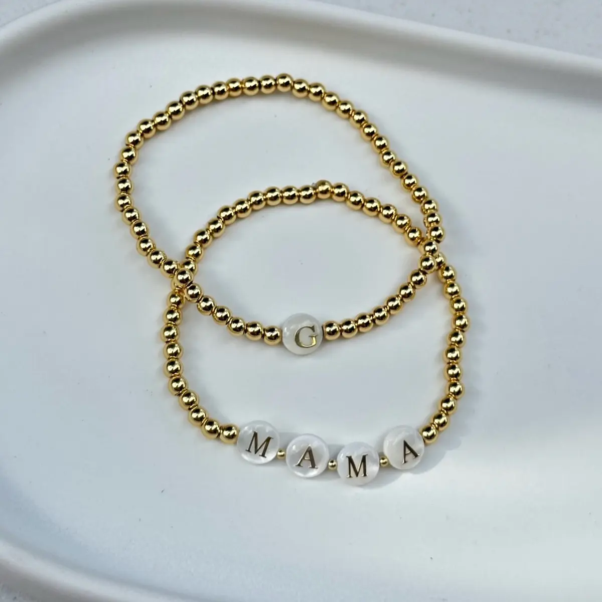 Personalized Pearl Letters Beaded Bracelets