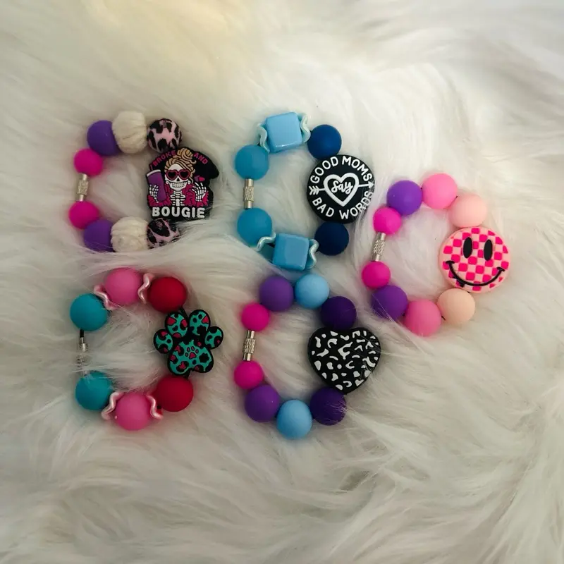 Handled Cup Tumblers Charms - Assorted Colors and Designs for Drinkware and Bottles