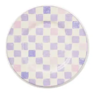 MacKenzie-Childs Lilac Check Dinner Plate