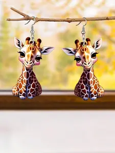 Giraffe Design Dangle Earrings, Cute Animal Design Acrylic Earrings for Women, Animal Print Earrings, Fashion Jewelry for Party, Daily Decor, Trendy All-match & Exquisite Jewelry for Birthday Gift, Trendy Fashionable Accessories