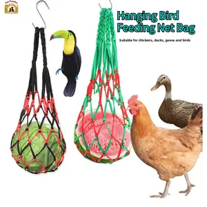 Hanging Bird Feeding Net Bag | Woven Foraging Toy | For Chickens, Ducks, Geese & Parrots