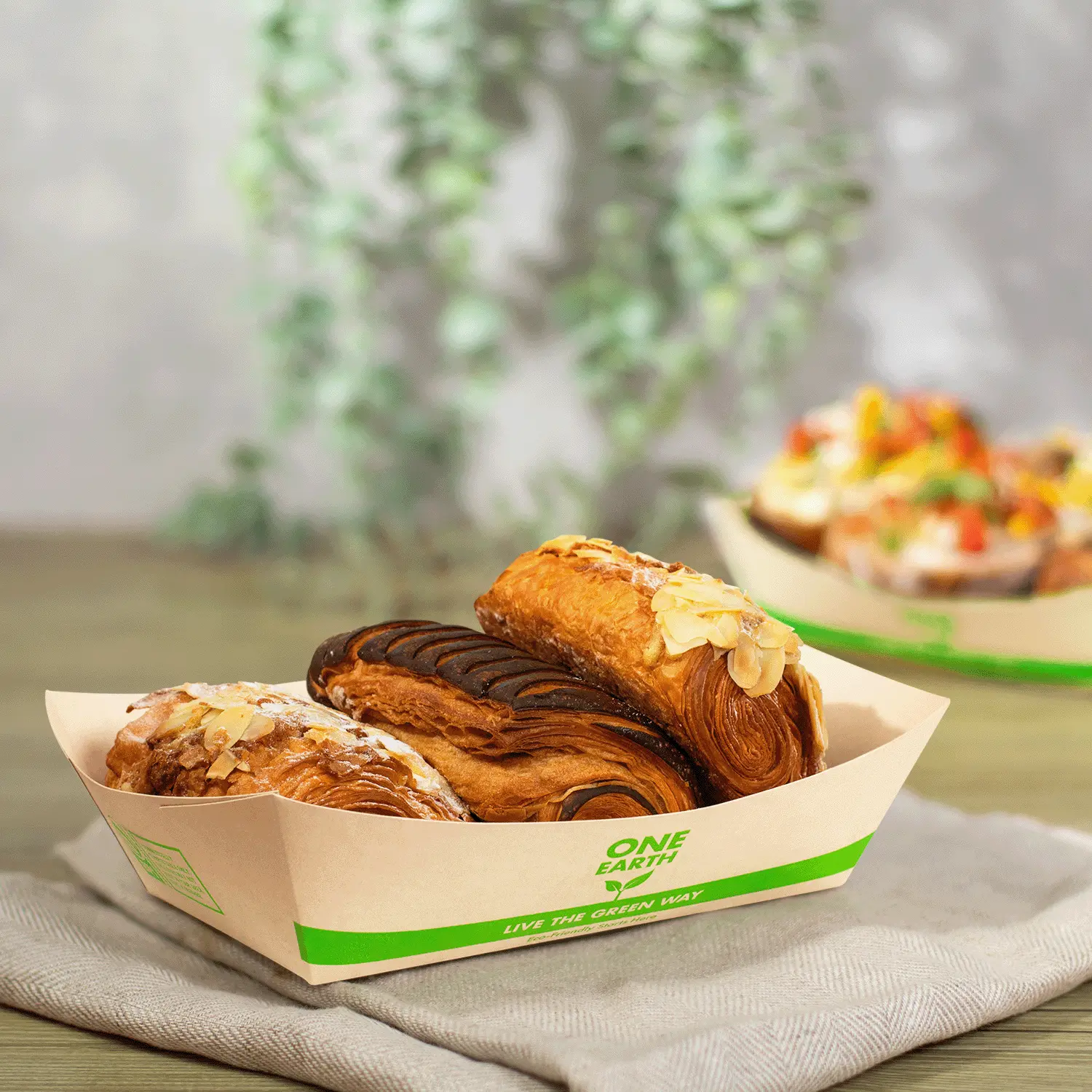 Karat Earth 5.0 lb Bamboo Natural Food Tray, Generic Print - 500 pcs Karat Earth 5.0 lb Bamboo Natural Food Tray, Generic Print - 500 pcs