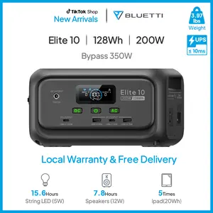 BLUETTI Elite 10 Portable Power Station 128Wh, 3.8 lbs Palm-Sized, Airline-Approved for Travel, Camping & Emergencies