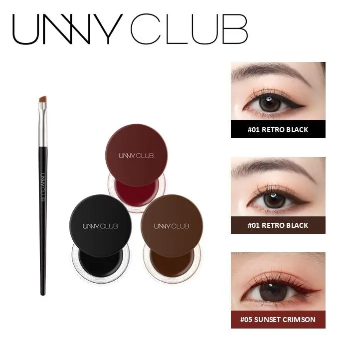 UNNY CLUB 2-in-1 Eyeliner-Eyebrow Gel Pencil, Waterproof, Sweatproof, Long-Lasting, Easy Glide, Smooth Natural Look, Beginner-Friendly, for Daily Makeup, Outdoor Activities, eyebrow gel, eyebrow pencil campingessentials