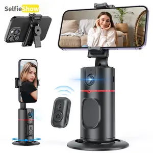 AI Auto Face Tracking Phone Holder, 360° Smart Tracker with Gesture Control, No App Needed for TikTok Vlog Video Recording