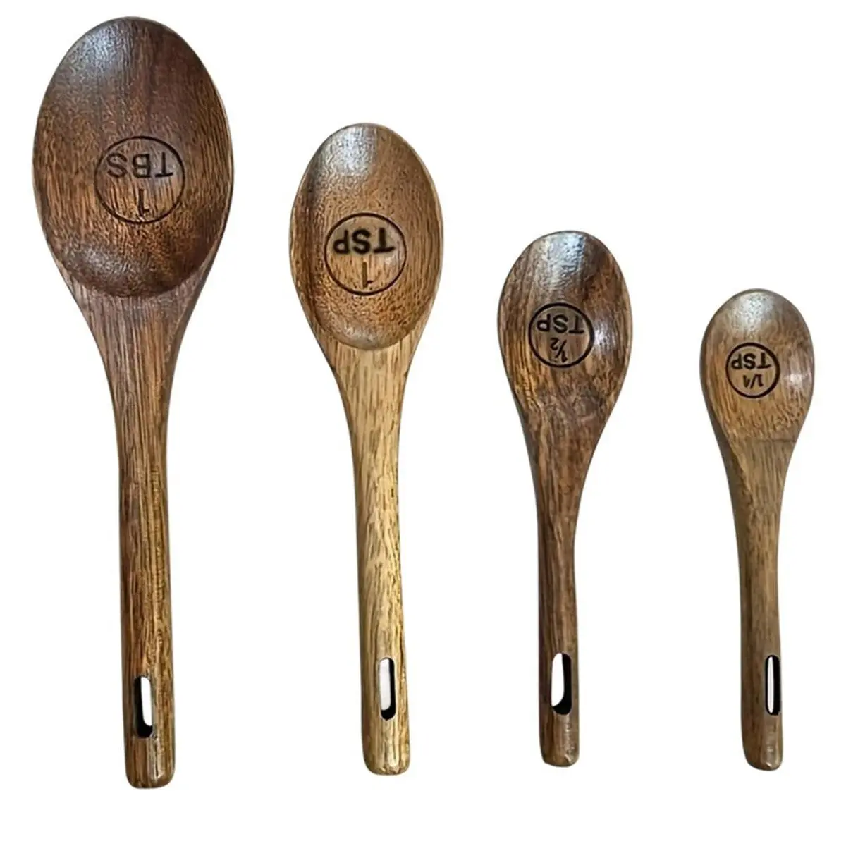 Baking Wood Measuring Spoon 4-Piece Set, Seasoning Spoon Coffee Measuring Spoon Wooden Spoon, Kitchen Home Bakingtools